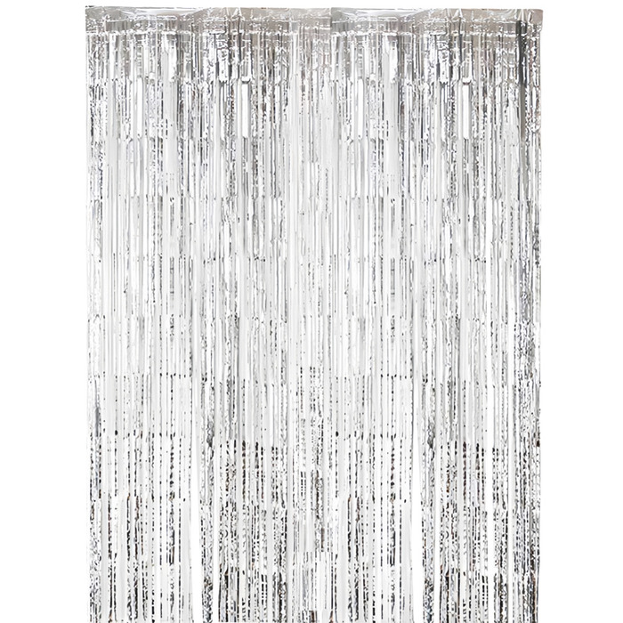 Glimmerforhæng 100 x 200 cm sølv